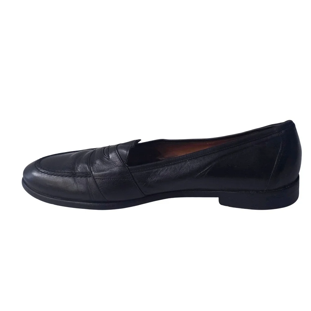 Harold Powell Mens Black Leather Penny Loafers Made in Italy HV 1500 Size 11.5 M